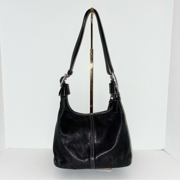 Coach Classic Black Leather Hobo Bag - Picture 1 of 7
